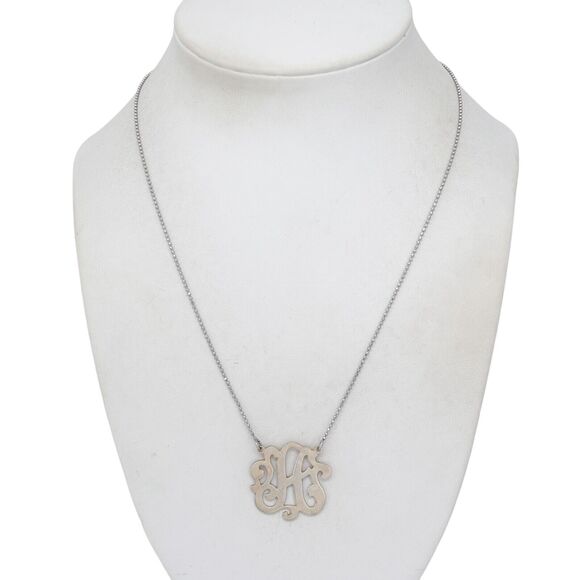 Adjustable Dyadema Monogram Necklace Vintage Italy Sterling Silver 925 | 16-18" - Picture 1 of 4